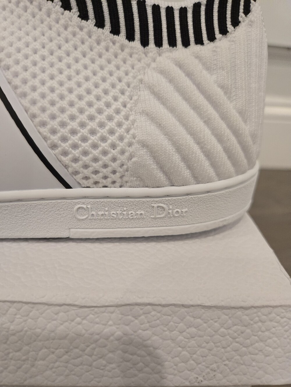 $990 Dior Star Low Top Knit Sneakers EU 41 US 11 White AUTHENTIC NIB - Picture 7 of 13